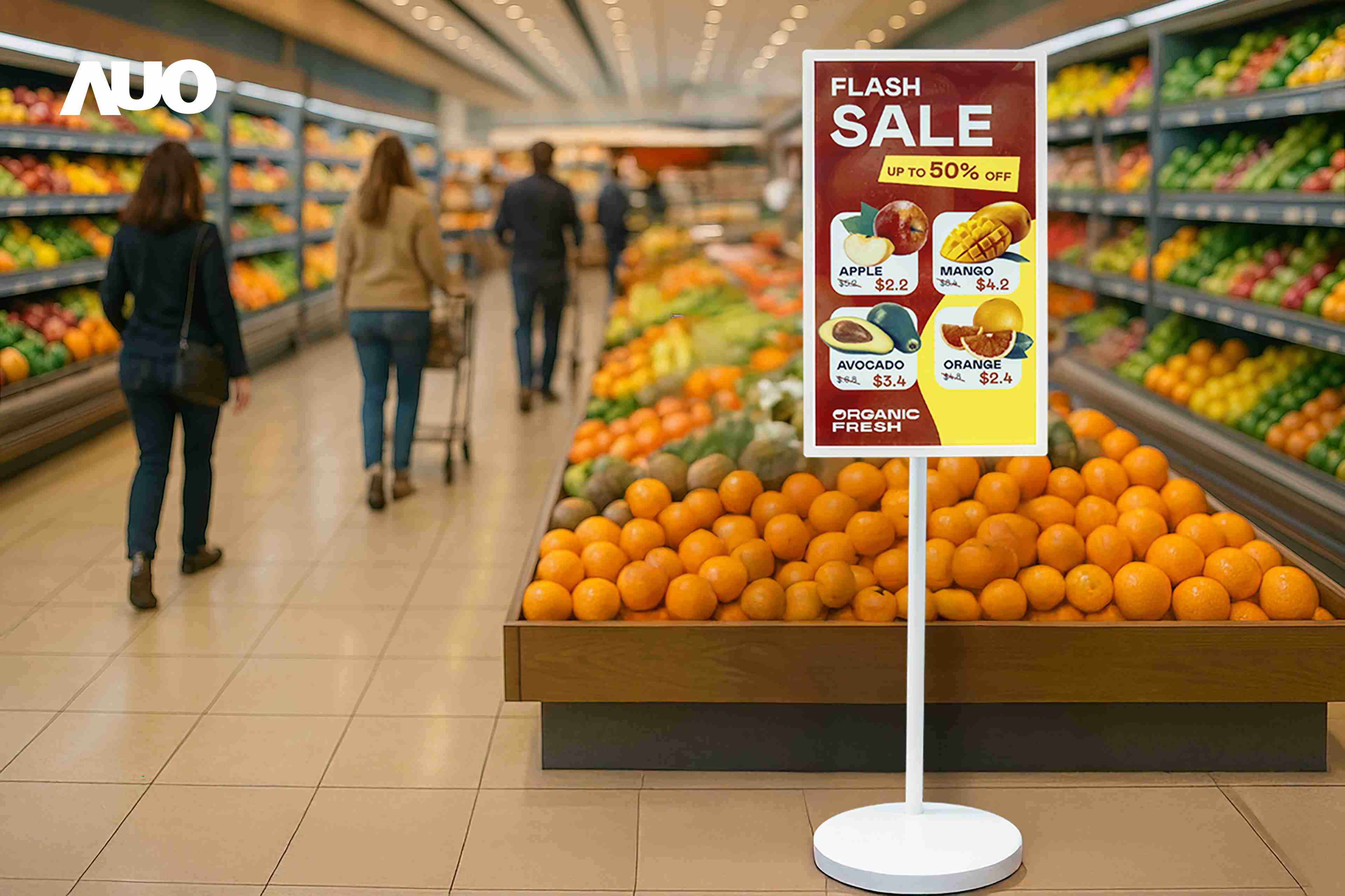 达擎首亮相低功耗、、全彩的〝aecoPost电子纸解决方案〞，，，仅在更新画面时需要微量的电力驱动，，，无需布建电线的便捷设计，，，，使其可灵活应用、、、随意置放，，，并可透过云端或行动装置app，，，，轻松管理及排程广告内容，，，晋升店头营销利器。。。。